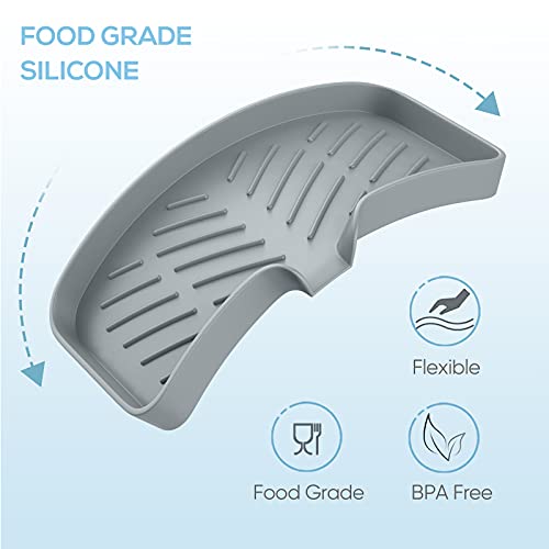 EGWON Kitchen Soap Tray,Kitchen Sink Tray Sponge Tray Kitchen Sponge Holder Self Draining Premium Silicone Soap Holder for Bathroom Counter Sink Caddy Organizer for Dish Soap Bottle,Soap Dispenser - Image 3