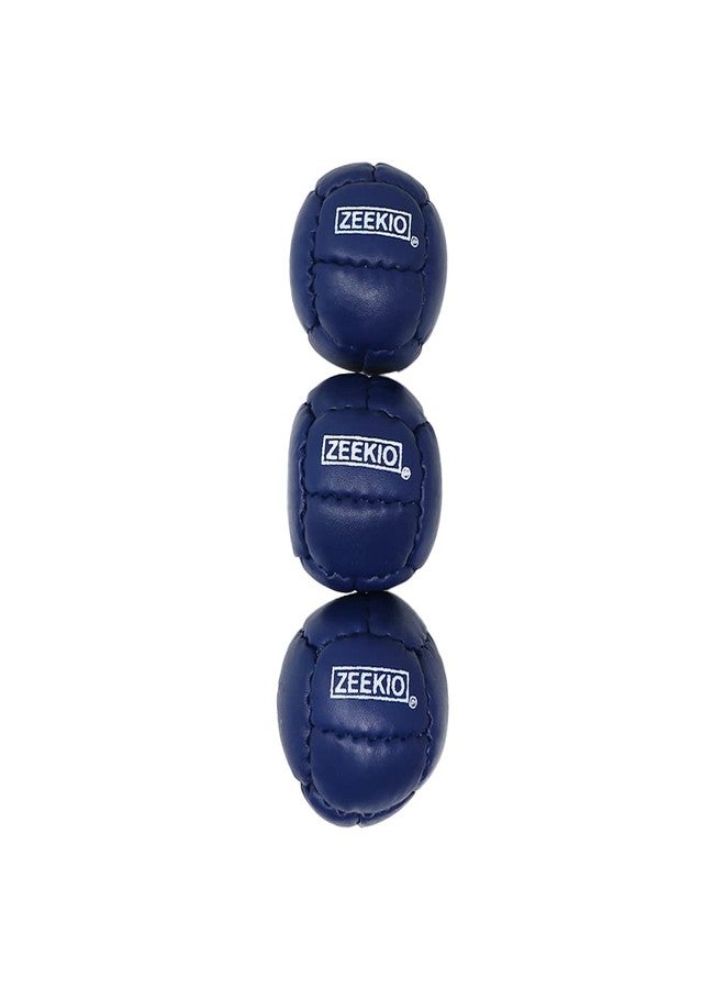 Zeekio Galaxy Juggling Balls - Premium 12 Panel Genuine Leather Balls - 130g - 67mm - Pack of 3 Dark Blue - Image 2