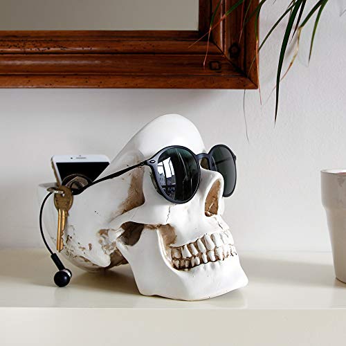 Suck UK - Skull Desk Organiser Gothic Jewellery Box Key Bowl & Trinket Dish Desk Tidy Organiser Gothic Home Decor & Goth Decor Goth Gifts For Women Bedroom Decoration White - Image 2