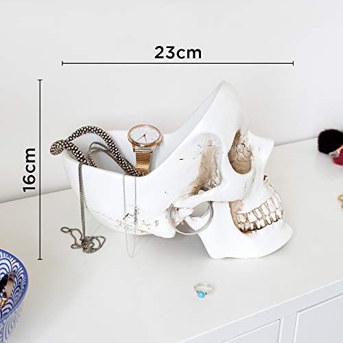 Suck UK - Skull Desk Organiser Gothic Jewellery Box Key Bowl & Trinket Dish Desk Tidy Organiser Gothic Home Decor & Goth Decor Goth Gifts For Women Bedroom Decoration White - Image 5