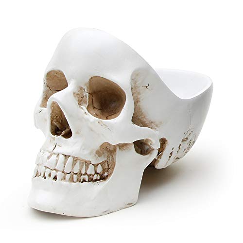 Suck UK - Skull Desk Organiser Gothic Jewellery Box Key Bowl & Trinket Dish Desk Tidy Organiser Gothic Home Decor & Goth Decor Goth Gifts For Women Bedroom Decoration White - Image 1