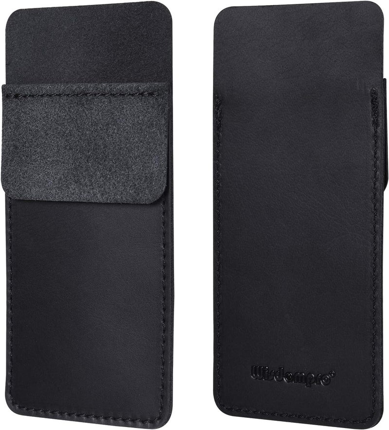 Wisdompro Genuine Leather Heavy Duty Pocket Protector Pen Holder Pouch for Shirts, Lab Coats, Pants - Multi-Purpose - Holds Pens, Pointers, Pencils, and Notes - Vintage Black - Image 2