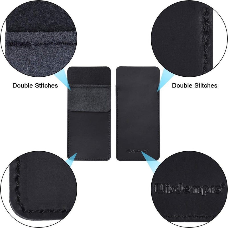 Wisdompro Genuine Leather Heavy Duty Pocket Protector Pen Holder Pouch for Shirts, Lab Coats, Pants - Multi-Purpose - Holds Pens, Pointers, Pencils, and Notes - Vintage Black - Image 3