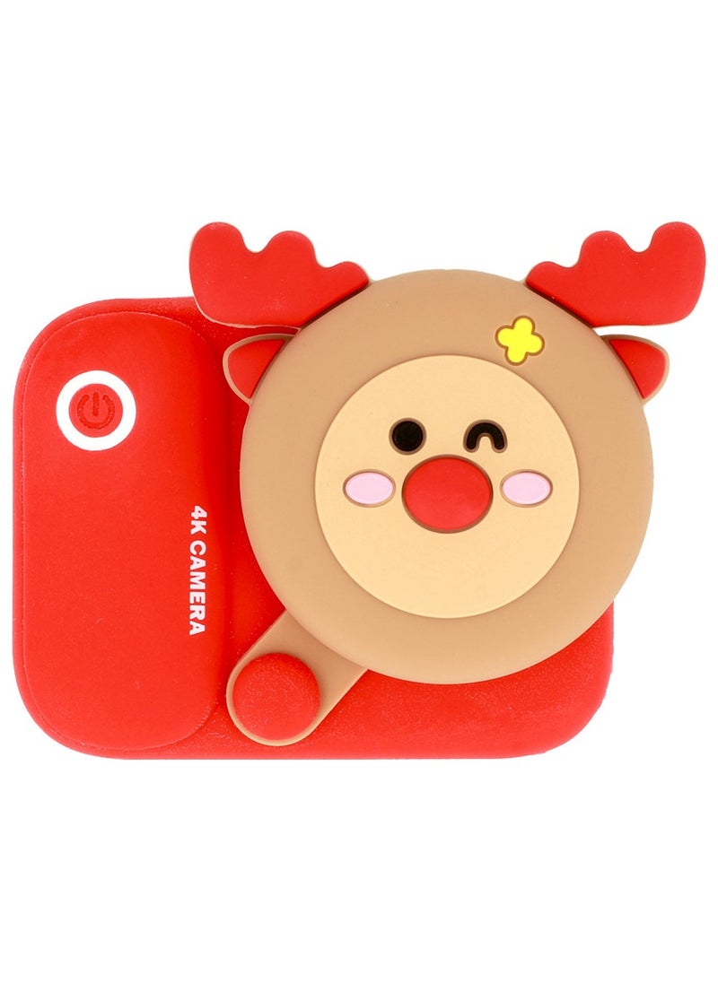 PICOCICI SurpKids Digital Camera Pocket Camera 4K Photo 48M Dual Camera 1080P Video 2.4 Inch Screen Cute Cartoon Looking For Kids  Rosy Pink Fashion Mini Trinket Purse with Handle and Sling Strap Red  - Image 1