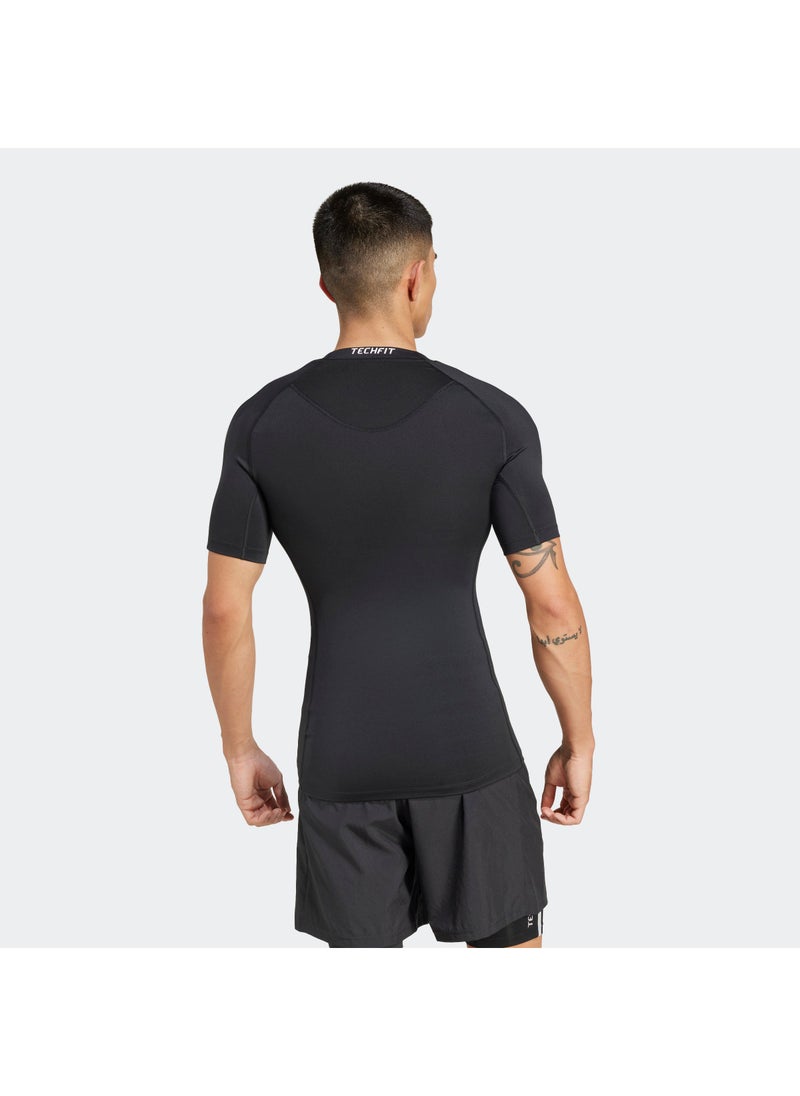 Adidas Techfit Compression Training 3 Stripes T-Shirt  - Image 2