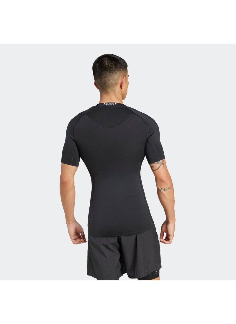 Adidas Techfit Compression Training 3 Stripes T-Shirt - Image 2