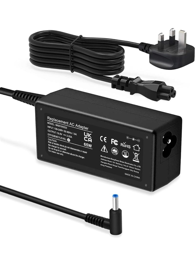 Zexen 65W Laptop Adapter, 19.5V/3.33A Power Supply for HP Pavilion x360 11/13/15, ProBook 450/430 & EliteBook 840-G5 (4.5mm X 3mm) - Image 1