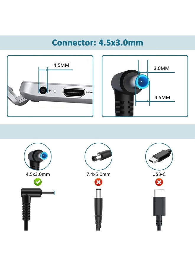 Zexen 65W Laptop Adapter, 19.5V/3.33A Power Supply for HP Pavilion x360 11/13/15, ProBook 450/430 & EliteBook 840-G5 (4.5mm X 3mm) - Image 2