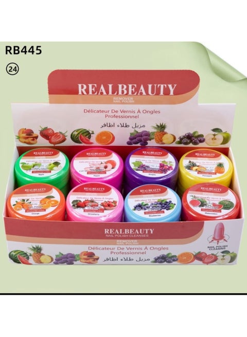 24 Pieces Nail Polish Remover With Multiple Scents Girls Collection