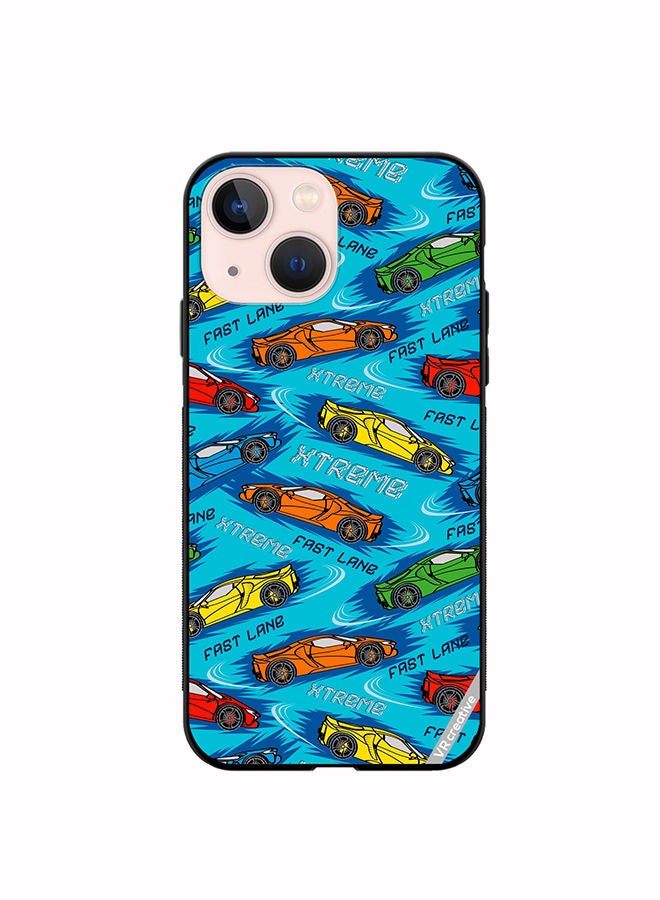 VR CREATIVE Protective Case Cover For Apple iPhone 14 Abstract Seamless Pattern With Sport Cars Design Multicolour - Image 1