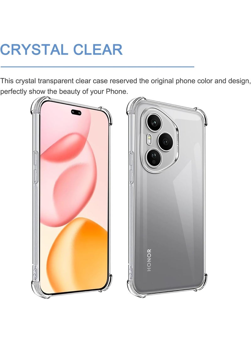 BORTONY HONOR 400 Pro Clear Case Cover with 1-Pack 3D Full Coverage Tempered Glass Slim Fit Airbag Drop Protection Shockproof Phone Cover For HONOR 400 Pro 6.7-inch - Image 2