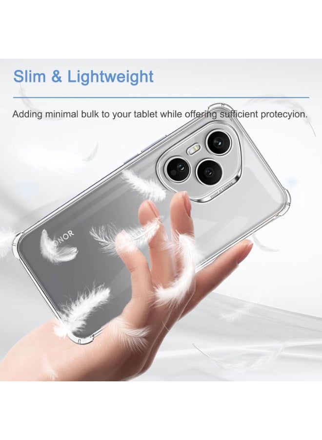 BORTONY HONOR 400 Pro Clear Case Cover with 1-Pack 3D Full Coverage Tempered Glass Slim Fit Airbag Drop Protection Shockproof Phone Cover For HONOR 400 Pro 6.7-inch - Image 3