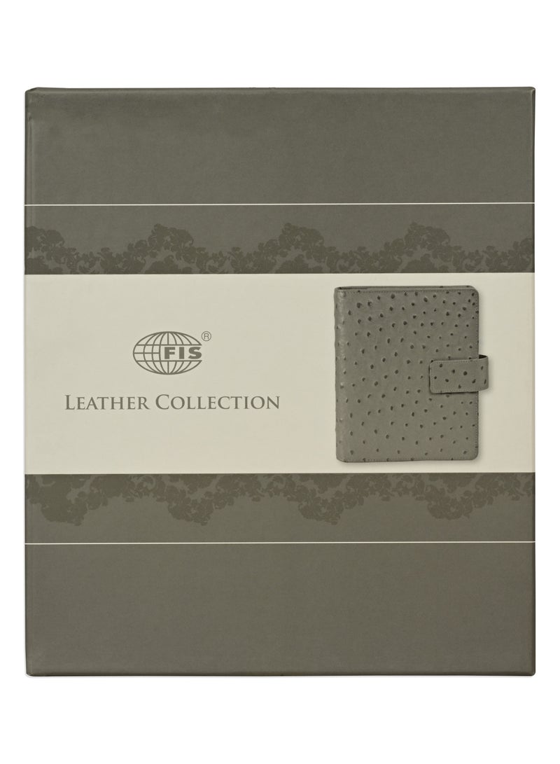 FIS® Leather Organizer "STRUTHIO" and Activity Journal, Size : A5 (14.8 x 21cm), Color : Brown_ FSORLO3BR - Image 5