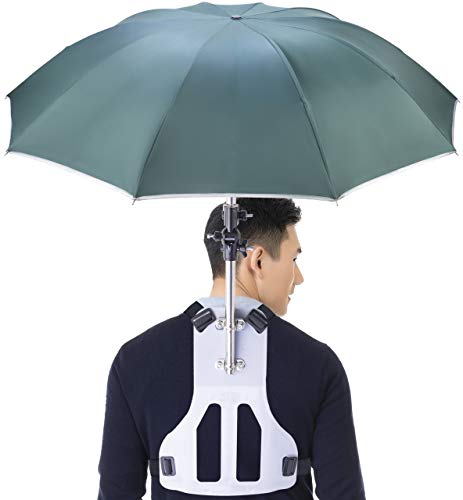 Primo Supply Wearable Hands-Free Umbrella Sun Rain Blocker Fishing Outdoor Use Running Jogging Get Shade and Avoid Hot Afternoons Outside and UV Sunburn | Green - Image 1