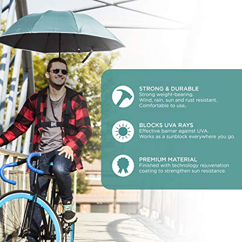 Primo Supply Wearable Hands-Free Umbrella Sun Rain Blocker Fishing Outdoor Use Running Jogging Get Shade and Avoid Hot Afternoons Outside and UV Sunburn | Green - Image 4