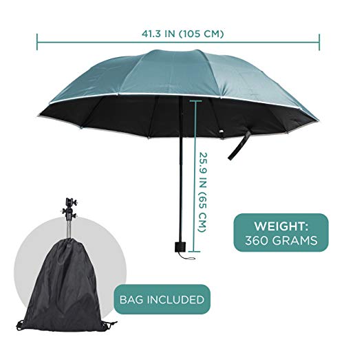 Primo Supply Wearable Hands-Free Umbrella Sun Rain Blocker Fishing Outdoor Use Running Jogging Get Shade and Avoid Hot Afternoons Outside and UV Sunburn | Green - Image 3