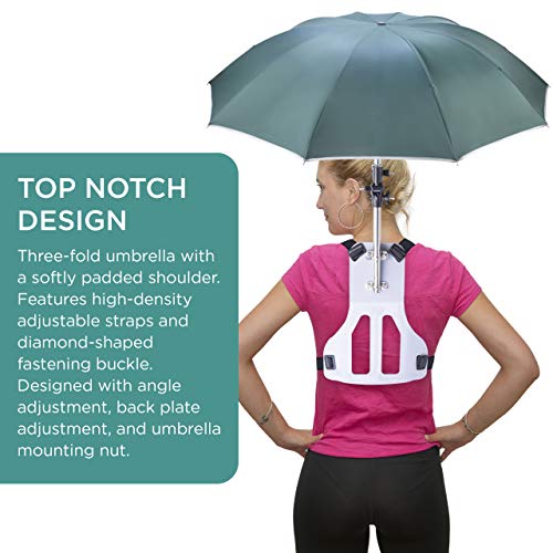 Primo Supply Wearable Hands-Free Umbrella Sun Rain Blocker Fishing Outdoor Use Running Jogging Get Shade and Avoid Hot Afternoons Outside and UV Sunburn | Green - Image 5