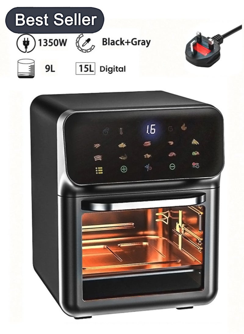 URINGO - URINGO Air Fryer 15L | Model: FD-1015B | Digital display |touch screen control | Foods with Less Oil | Rapid Air Recycling Technology | Even Cooking | Easy-to-Use Controls |9L inner capacity - Image 1