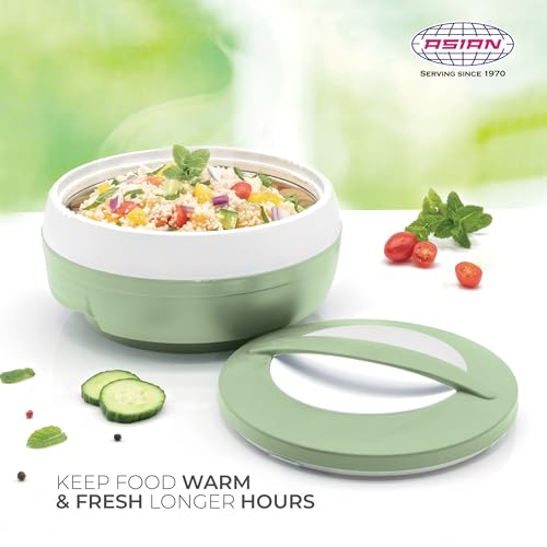 ASIAN Plastic Plastowares - Cosmos Casserole (1000 ml)|BPA-Free|Food Grade|Keeps Food Hot|Ideal for Serving, Gifts for Diwali & Housewarming|Airtight Casserole|Hot Box for Chapati |Foodz Green - Image 2