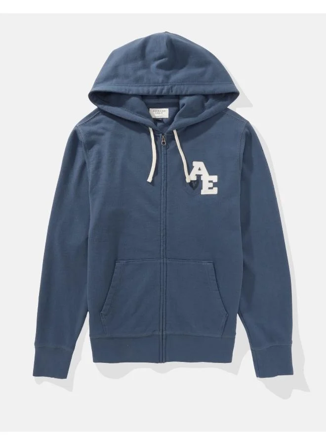 امريكان ايجل AE Logo Graphic Zip-Up Hoodie