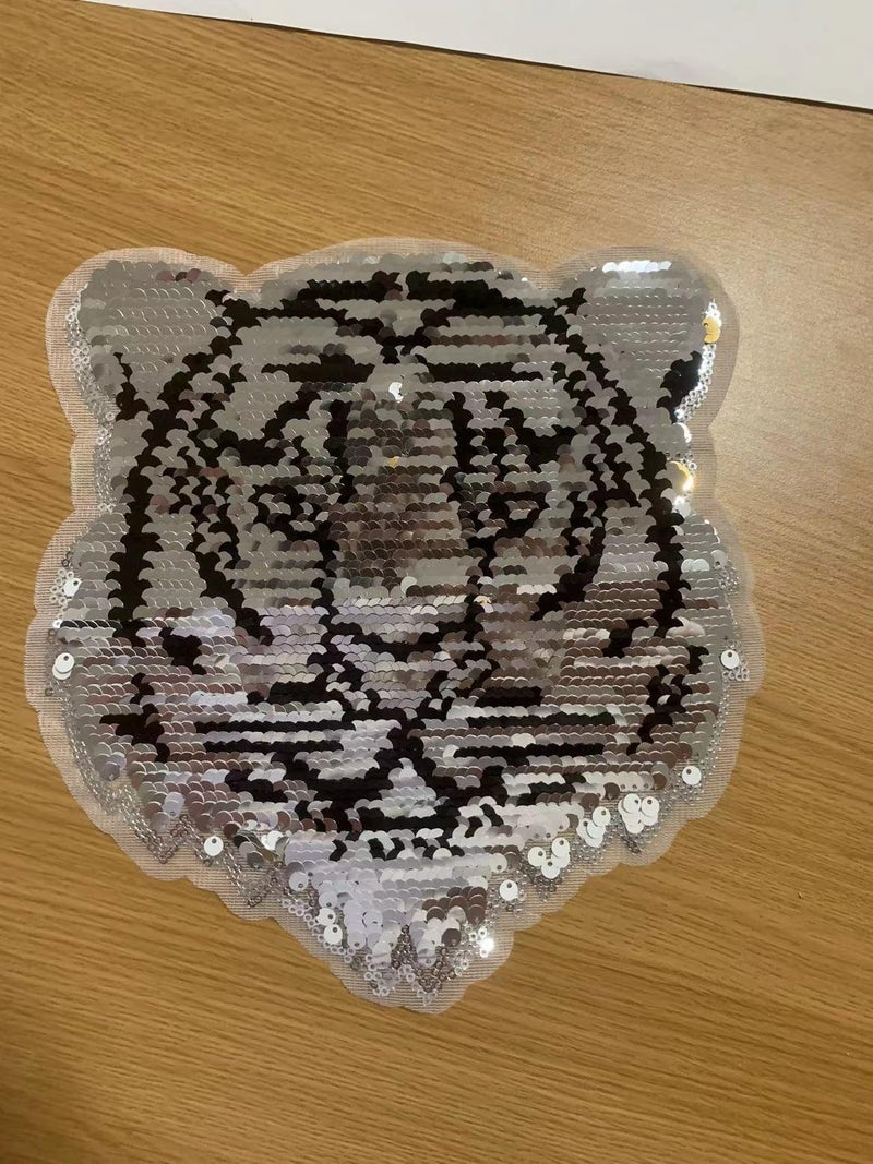 ESH7 Tiger Reversible Sequins Sew On Patches for Clothes Kids Boy Girl T Shirt Coat Embroidered Reverse Patch Applique - Image 5