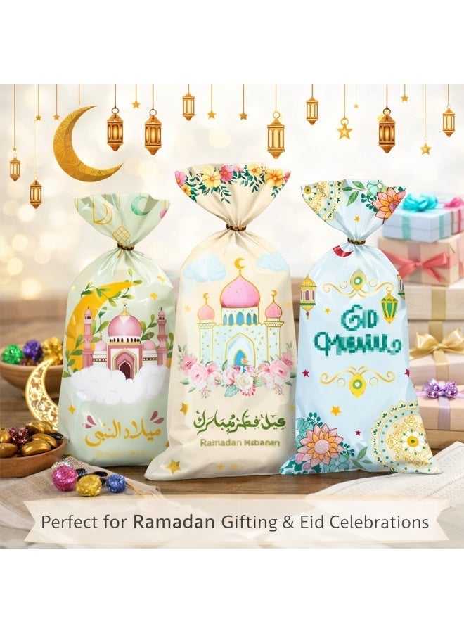 S-Quality Party Candy Bags – 50pcs with Twist Ties, 12.5×27.5cm Favor Bags for Kids’ Birthday & Events - Image 2