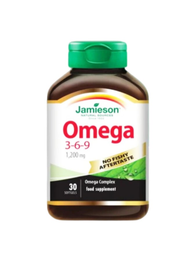 Jamieson Omega 3-6-9 Fish Oil 1200 mg 30 Softgels - Image 1