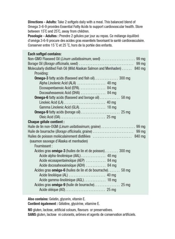 Jamieson Omega 3-6-9 Fish Oil 1200 mg 30 Softgels - Image 2
