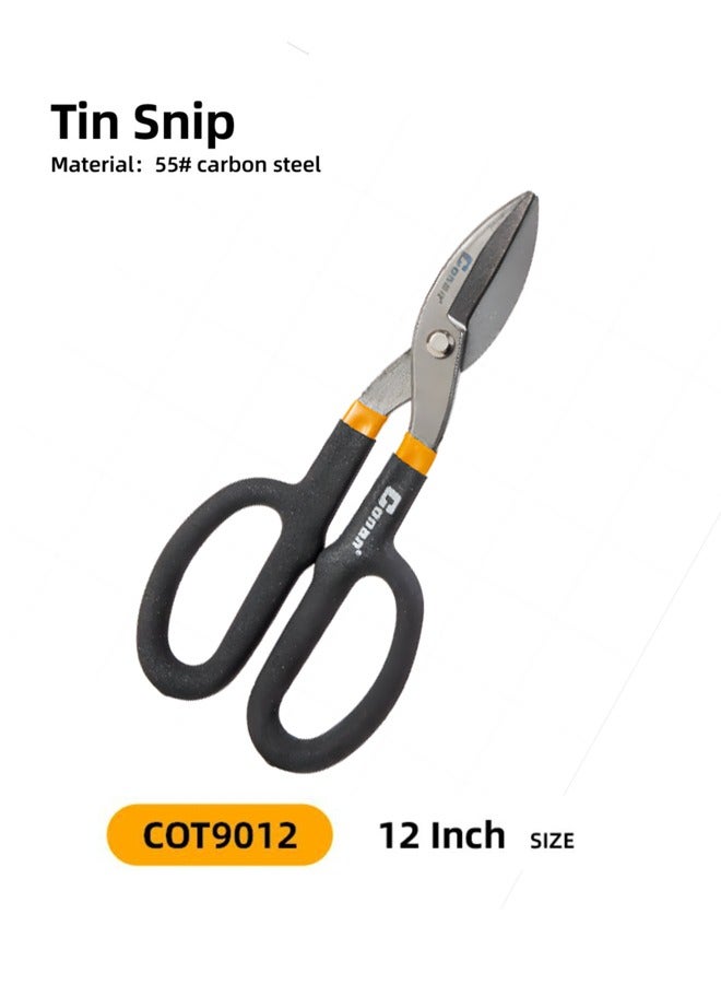 Conan Tin Snip – Heavy Duty Carbon Steel – Multi-purpose Metal Cutting Scissors – 10 & 12 Inch - Image 1