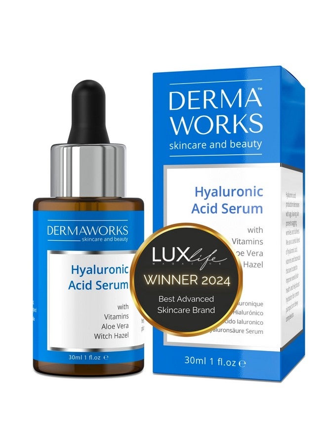 DERMAWORKS Hyaluronic Acid Serum for Face with Vitamin C - Plumping Hydrating and Brightening Anti Aging Skin Care - Facial Moisturiser and Eye Serum for Men and Women by DERMAWORKS Skincare & Beauty - Image 1