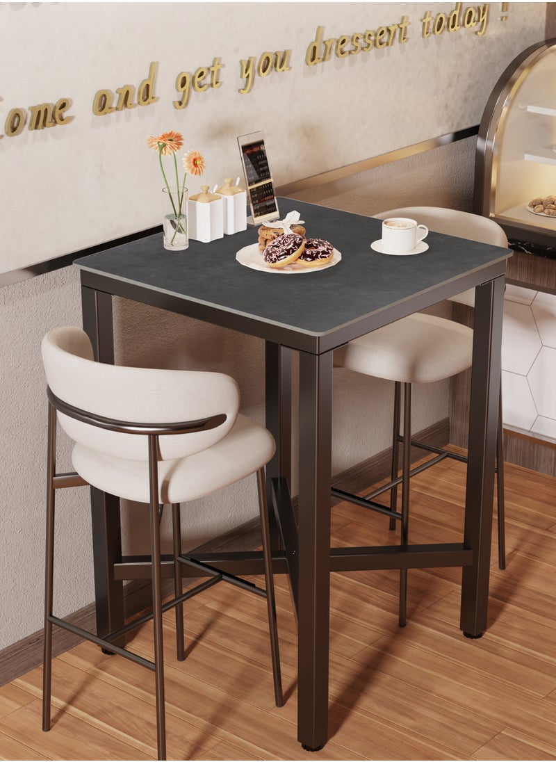 Generic - Black Bar Table Square 70x70cm Slate Bars Tables Counter Height 105cm Cocktail Table for Home Kitchen Pub Coffee Shop Office Apartment(Chair Not Included) - Image 1