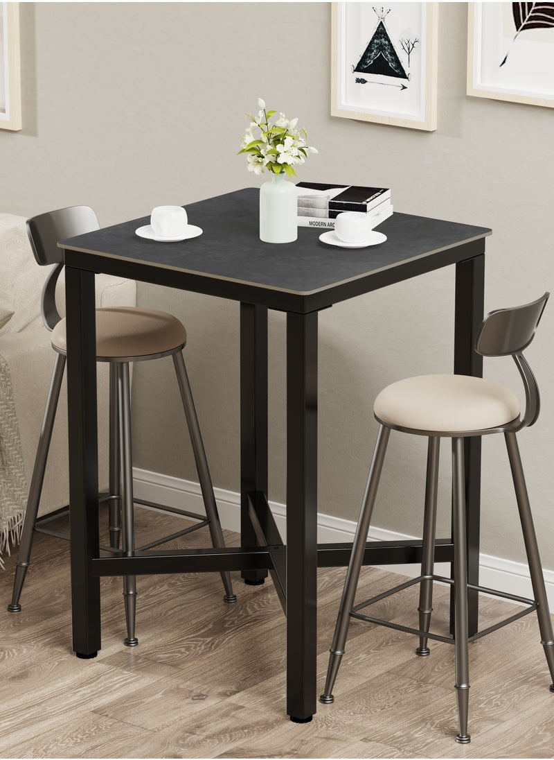 Generic - Black Bar Table Square 70x70cm Slate Bars Tables Counter Height 105cm Cocktail Table for Home Kitchen Pub Coffee Shop Office Apartment(Chair Not Included) - Image 1