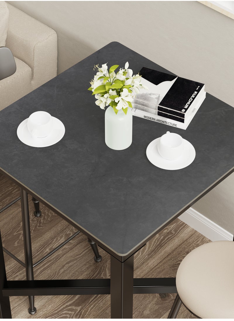 Generic - Black Bar Table Square 70x70cm Slate Bars Tables Counter Height 105cm Cocktail Table for Home Kitchen Pub Coffee Shop Office Apartment(Chair Not Included) - Image 1