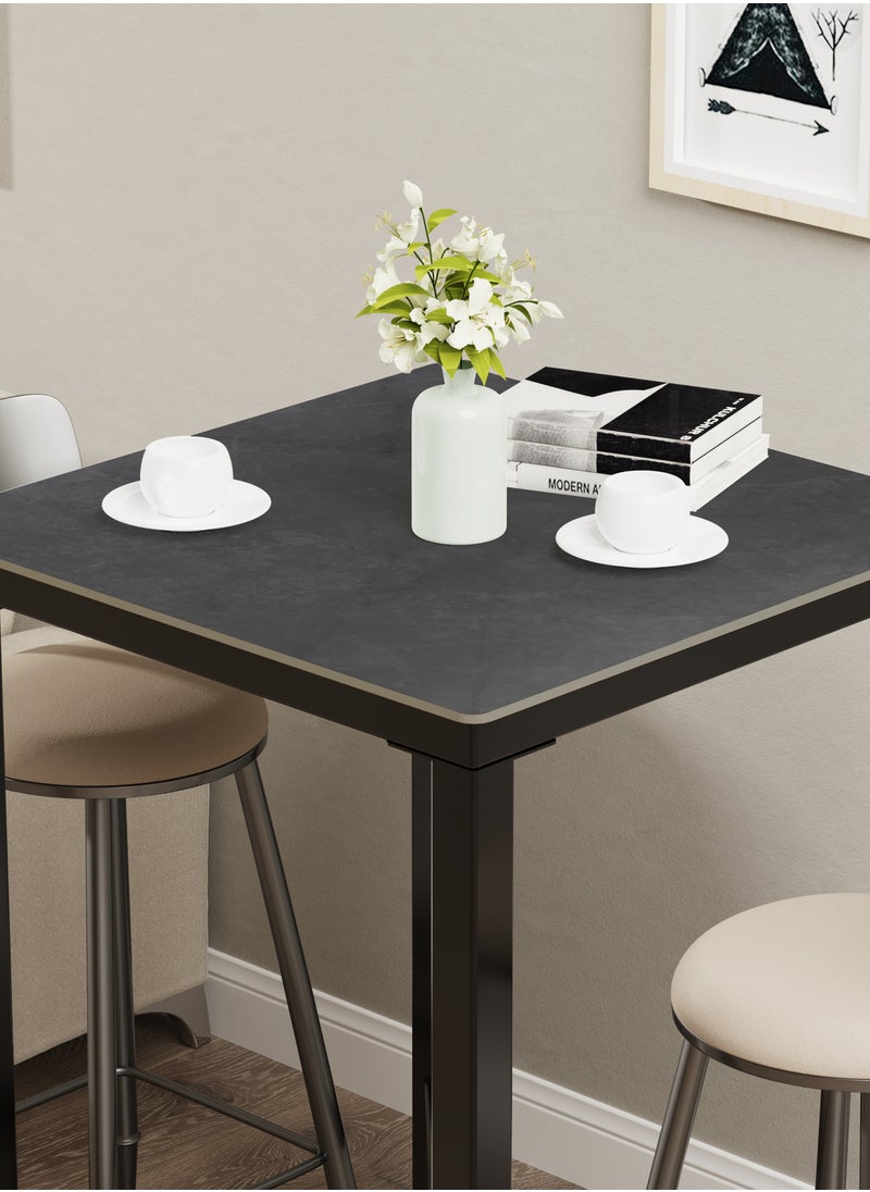 Generic - Black Bar Table Square 70x70cm Slate Bars Tables Counter Height 105cm Cocktail Table for Home Kitchen Pub Coffee Shop Office Apartment(Chair Not Included) - Image 1