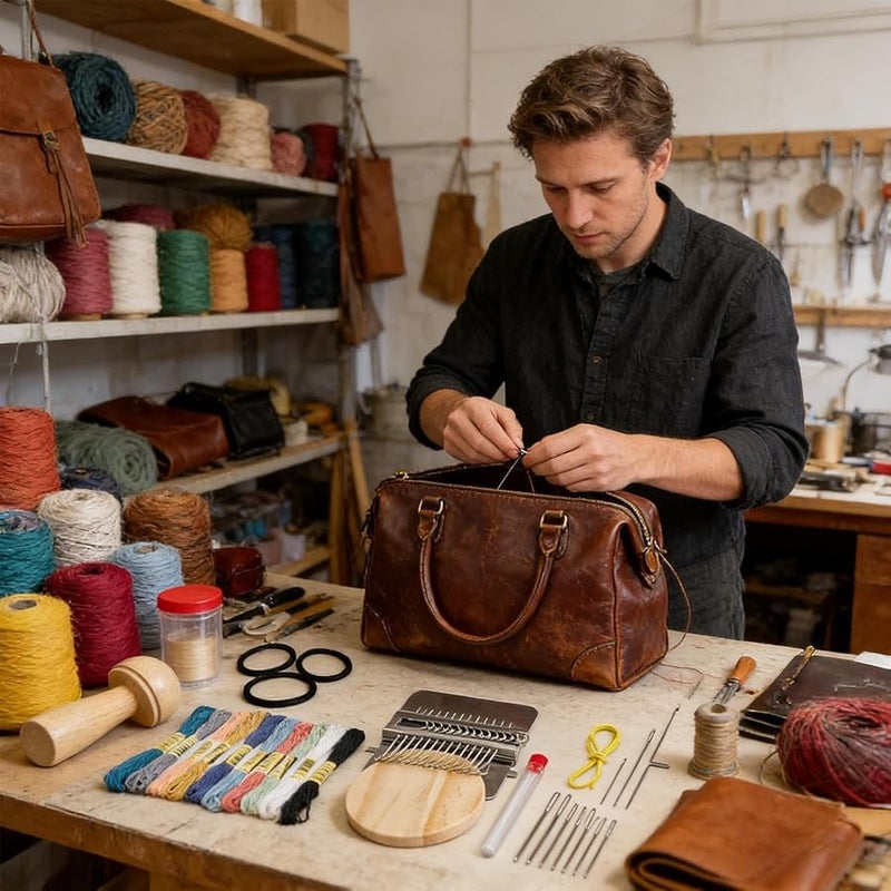 Portable Wooden Darner Tool Multifunctional Sewing Kit for Repairing Clothes Socks and Jeans - Image 4