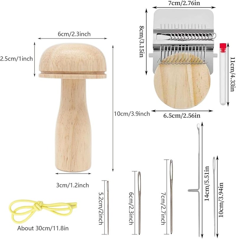 Portable Wooden Darner Tool Multifunctional Sewing Kit for Repairing Clothes Socks and Jeans - Image 3