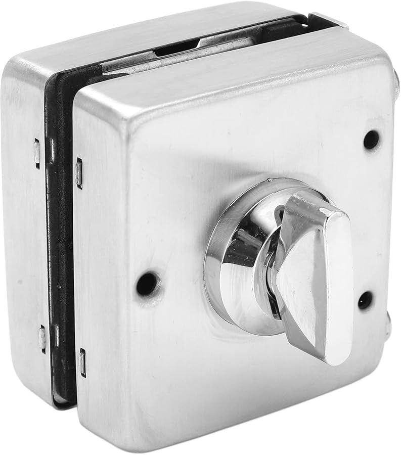 Stainless Steel Push Sliding Gate Lock Punch Installation Concealed Screws Frameless Glass Door - Image 3