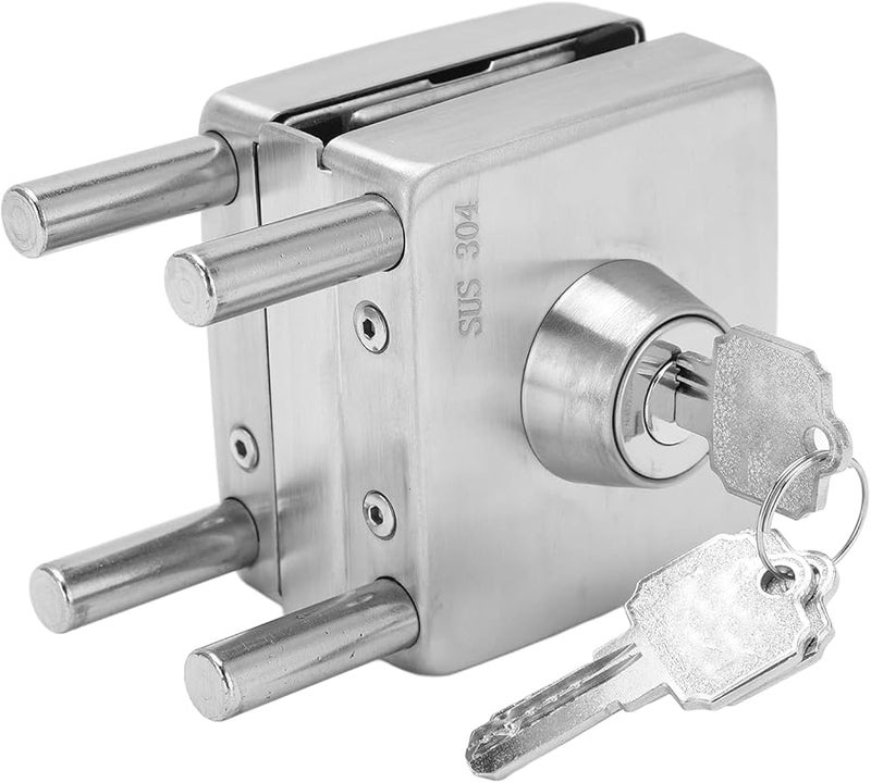 Stainless Steel Push Sliding Gate Lock Punch Installation Concealed Screws Frameless Glass Door - Image 4