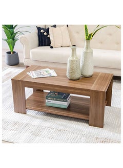 DANUBE HOME Kairo Coffee Table Multi Functional Living Room Desk Space Saving Center Table Furniture For Home Living Room L 110 x W 54 x H 45 cm Walnut  - Image 2