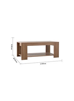 DANUBE HOME Kairo Coffee Table Multi Functional Living Room Desk Space Saving Center Table Furniture For Home Living Room L 110 x W 54 x H 45 cm Walnut  - Image 5