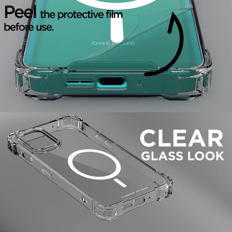 Pikkme Back Cover for OnePlus 8T / 9R Mag-Safe Shockproof PC + TPU Protective Case Magnetic Support Bumper Case (Transparent Mag-Safe) - Image 3