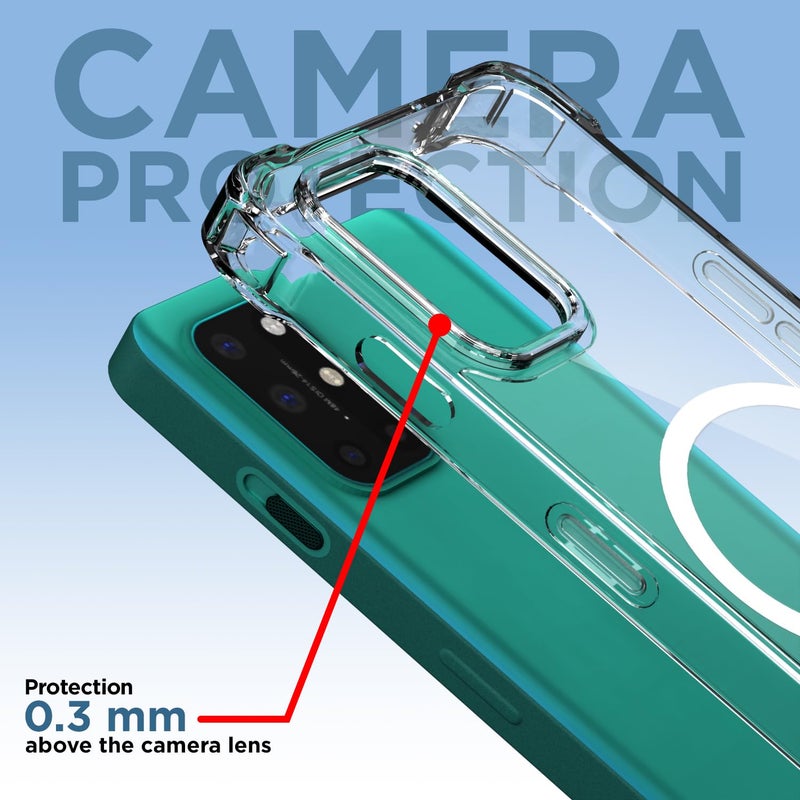 Pikkme Back Cover for OnePlus 8T / 9R Mag-Safe Shockproof PC + TPU Protective Case Magnetic Support Bumper Case (Transparent Mag-Safe) - Image 5