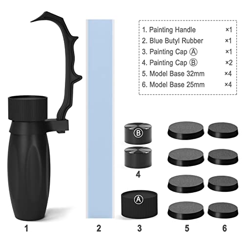 Evemodel WH01 Painting Handle for Wargame Miniautres with Model Bases (Black) - Image 3
