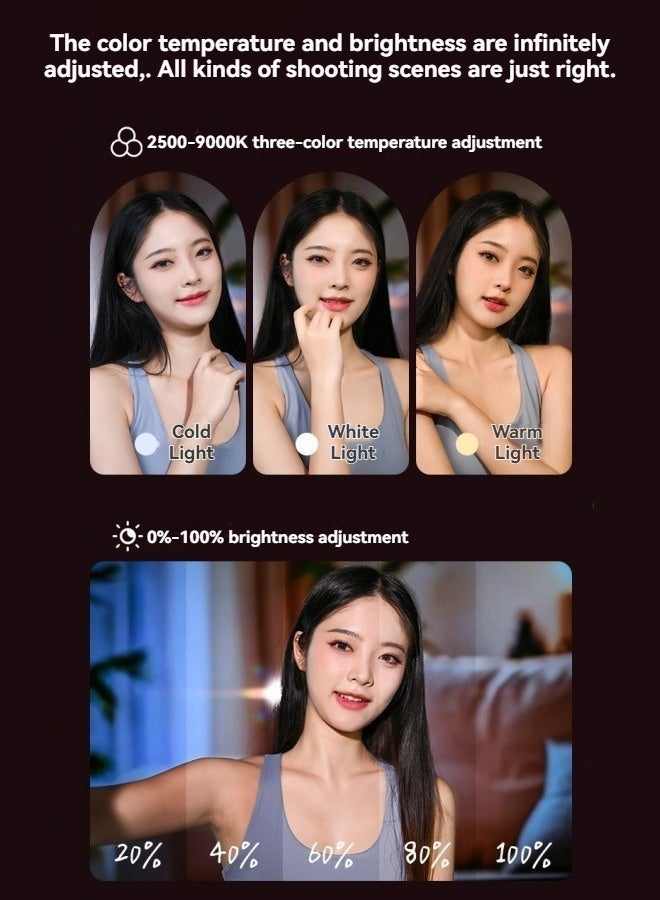 M MIAOYAN Magnetic mobile phone fill light live broadcast special light mirror beauty light selfie fill light shooting artifact lighting light - Image 5
