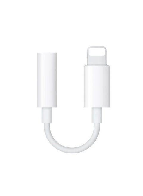 Lightning to 3.5mm Headphone Jack Adapter – Supports iPhone 7 to 14 Series – High-Fidelity Audio & Voice Control – Durable Aluminum Shell – Compatible with Music, Calls, Gaming – White