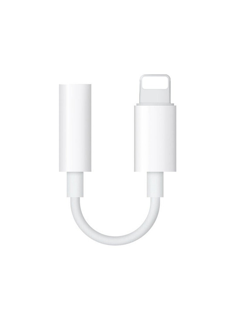 Lightning to 3.5mm Headphone Jack Adapter – Supports iPhone 7 to 14 Series – High-Fidelity Audio & Voice Control – Durable Aluminum Shell – Compatible with Music, Calls, Gaming – White