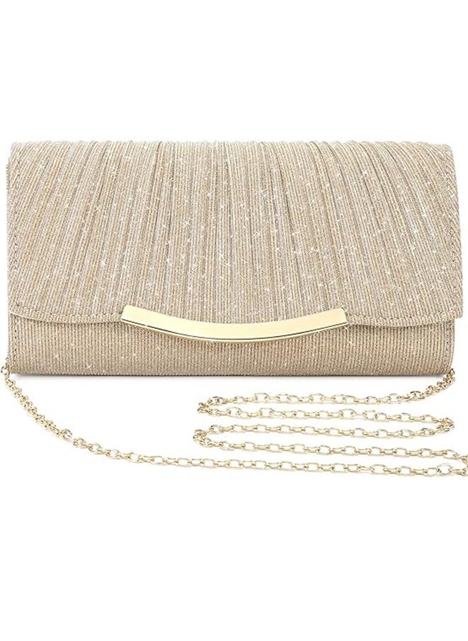 Generic - Womens Evening Bags Clutch Bags Women Girls Handbags Crossbody Bags Wedding Bags Suitable Shiny Sequin Envelope Clutch Bags Evening Bags With Chain SuitableFor Wedding Formal - Image 1