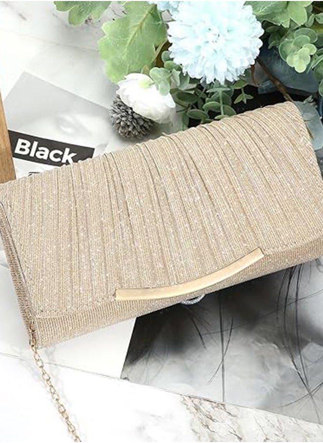 Generic - Womens Evening Bags Clutch Bags Women Girls Handbags Crossbody Bags Wedding Bags Suitable Shiny Sequin Envelope Clutch Bags Evening Bags With Chain SuitableFor Wedding Formal - Image 1