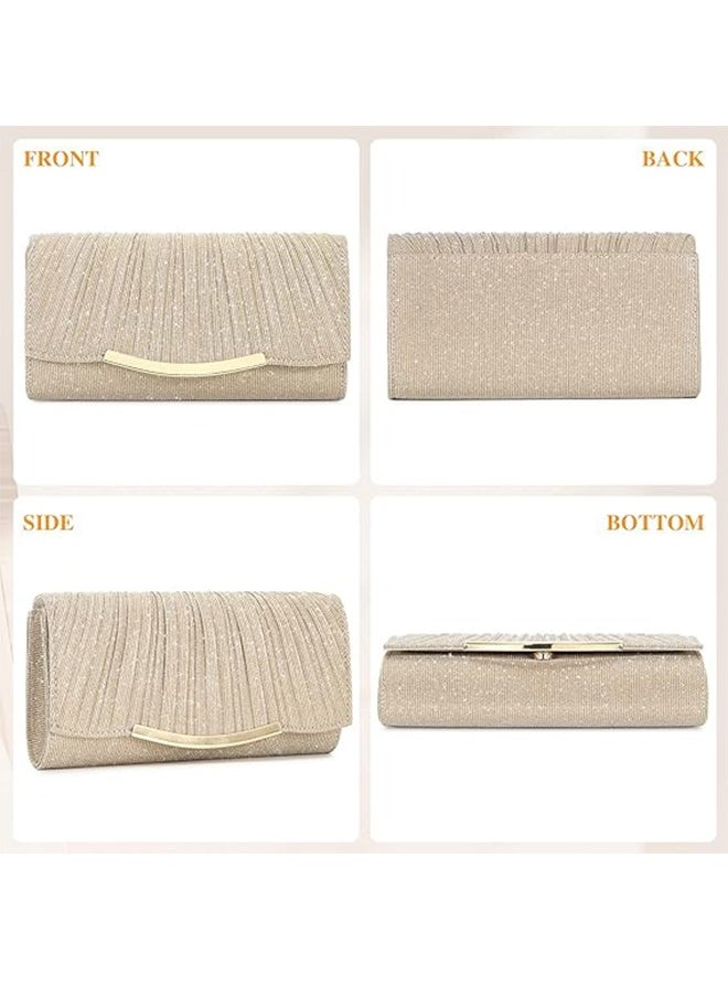 Generic - Womens Evening Bags Clutch Bags Women Girls Handbags Crossbody Bags Wedding Bags Suitable Shiny Sequin Envelope Clutch Bags Evening Bags With Chain SuitableFor Wedding Formal - Image 1