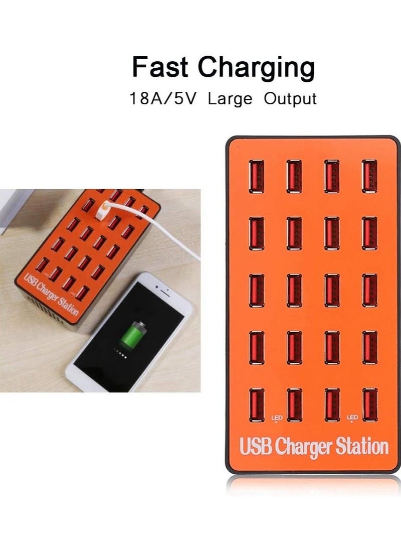 ELTRAZONE USB Hub, 18A/5V 20 Port USB Hub Splitter Portable Universal USB Smart Charging Station with Power Adapter for Smartphone, MP3,MP4, Tablet, Speaker, etc.(UK) - Image 4